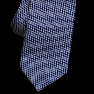 Ermenegildo Zegna Vibrant Pink Navy Blue Tie Geometric Weave Silk Italy